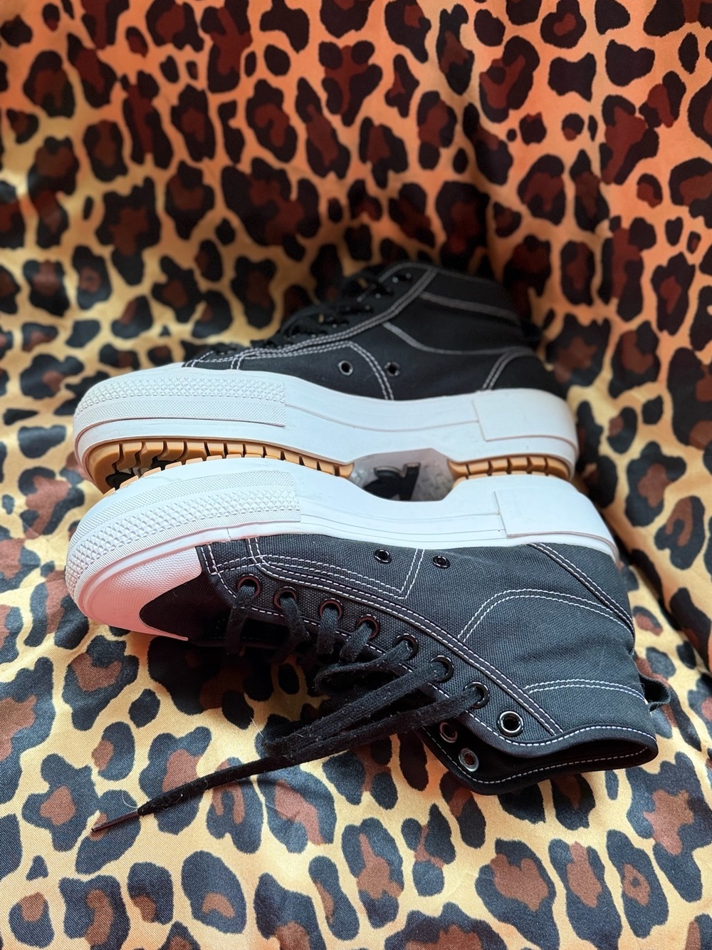 adidas Black High-Top Canvas Platform Sneakers - Picture 5 of 7